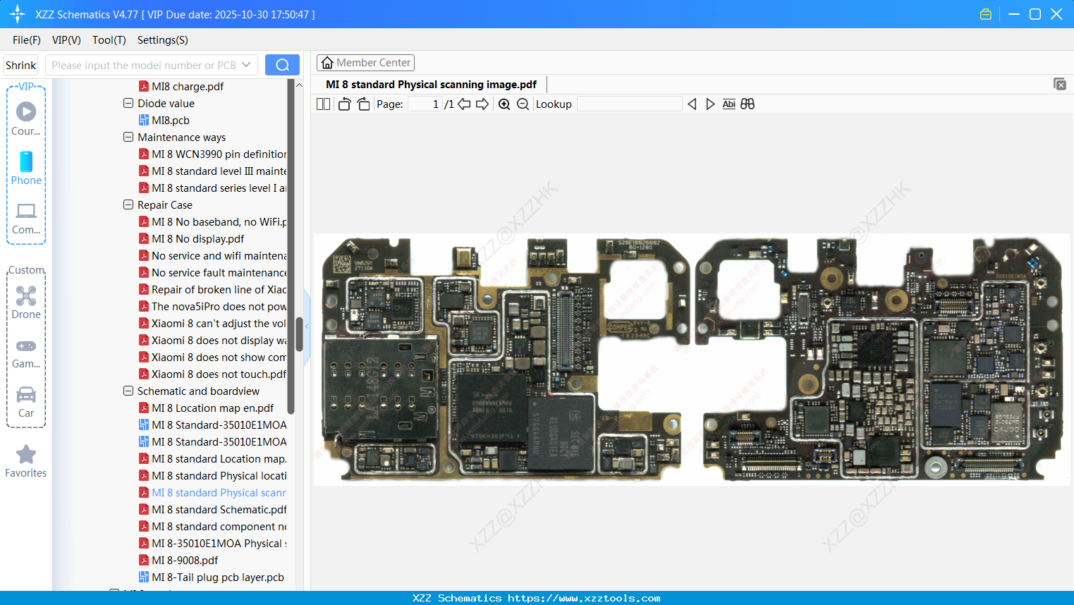 Xiaomi MI 8 Standard Physical Scanning Image